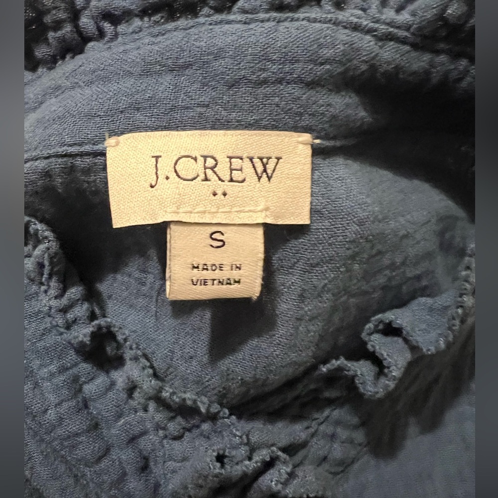 J. Crew Blue Ruffle Blouse - Picture 4 of 5